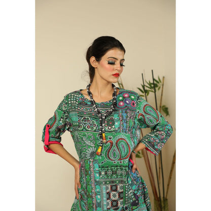 Finethreads by Hina & Nikhat Green Tourmaline Dress