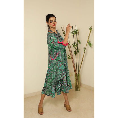 Finethreads by Hina & Nikhat Green Tourmaline Dress