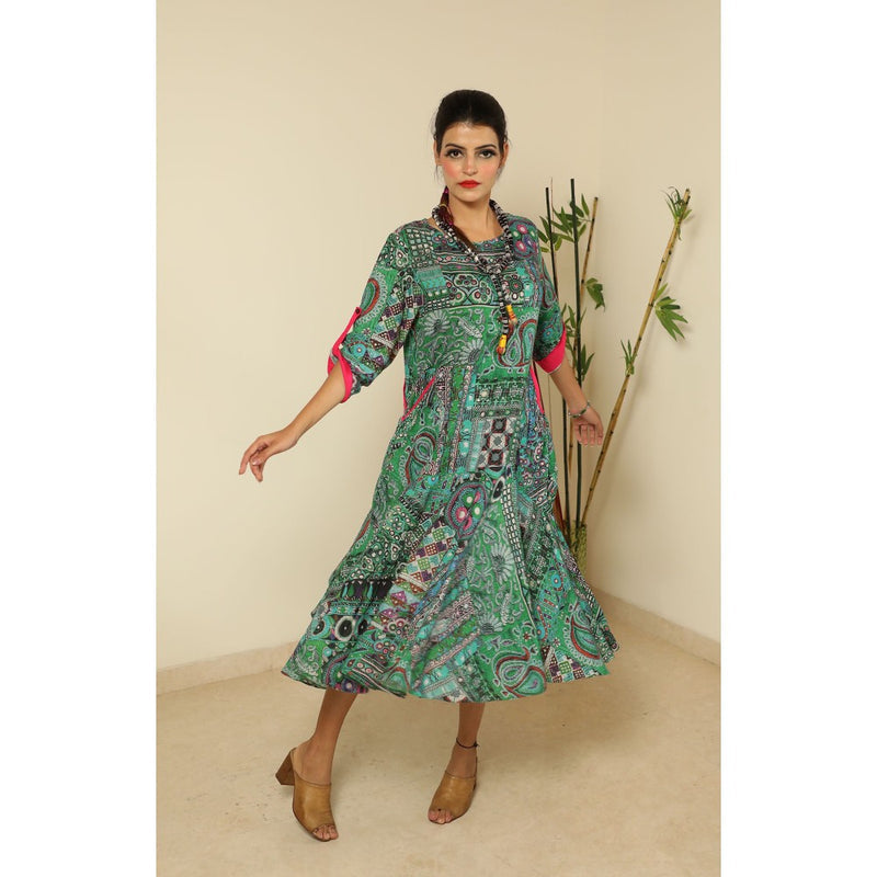 Finethreads by Hina & Nikhat Green Tourmaline Dress
