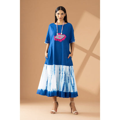Finethreads by Hina & Nikhat Blue Ethereal Flow Dress