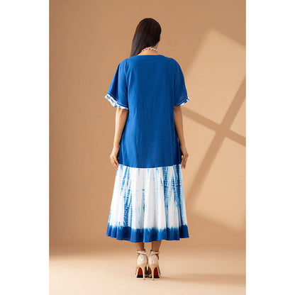Finethreads by Hina & Nikhat Blue Ethereal Flow Dress