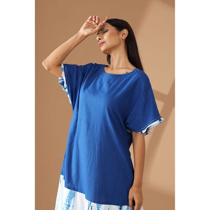 Finethreads by Hina & Nikhat Blue Ethereal Flow Dress
