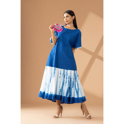 Finethreads by Hina & Nikhat Blue Ethereal Flow Dress