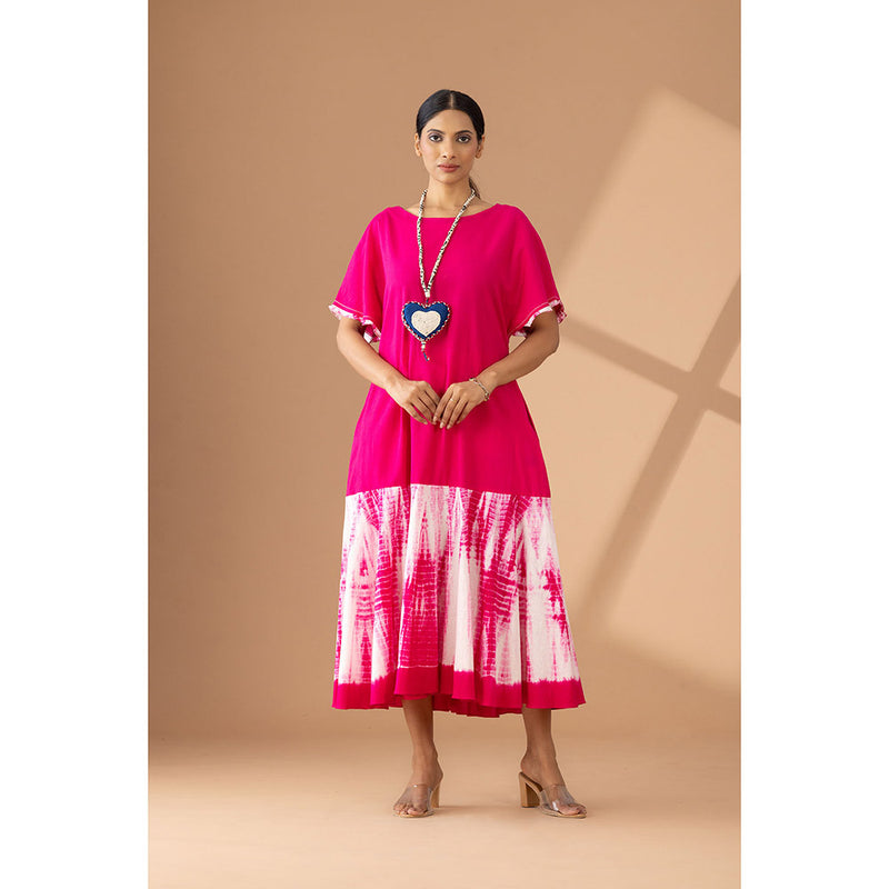 Finethreads by Hina & Nikhat Pink Ethereal Flow Dress