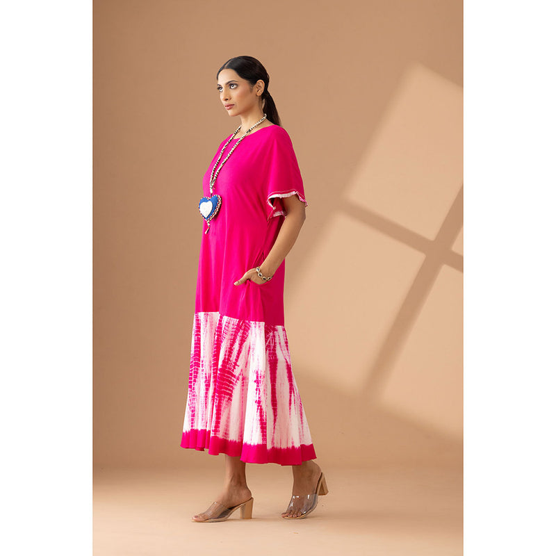 Finethreads by Hina & Nikhat Pink Ethereal Flow Dress
