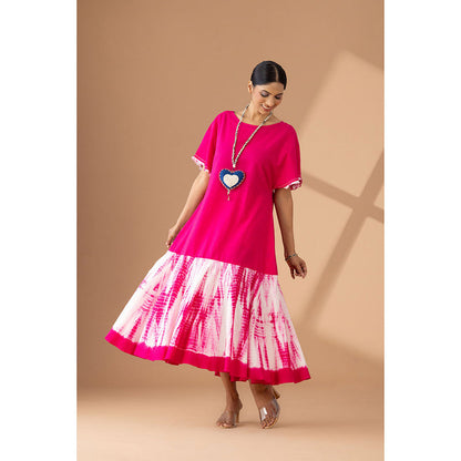 Finethreads by Hina & Nikhat Pink Ethereal Flow Dress