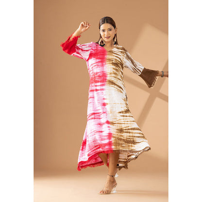 Finethreads by Hina & Nikhat Brown Coastal Breeze Dress