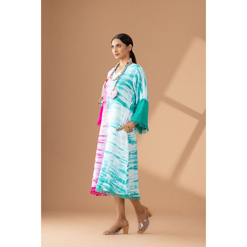Finethreads by Hina & Nikhat Green Coastal Breeze Dress
