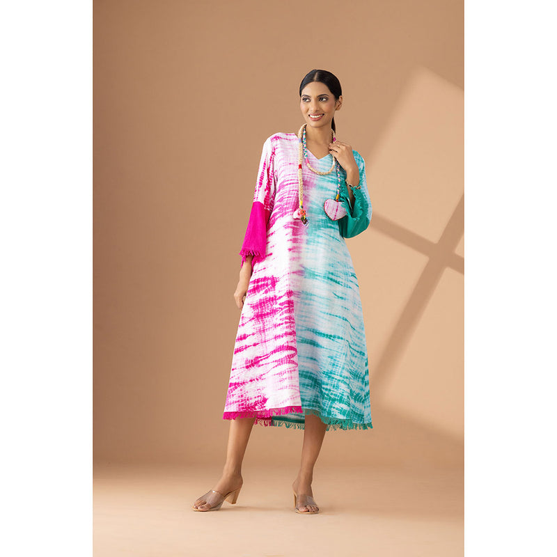 Finethreads by Hina & Nikhat Green Coastal Breeze Dress