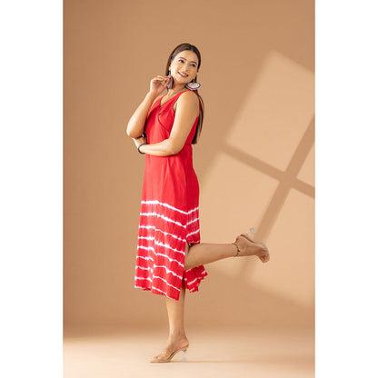 Finethreads by Hina & Nikhat Red Sunburst Chic Dress