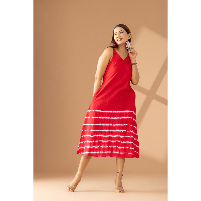 Finethreads by Hina & Nikhat Red Sunburst Chic Dress