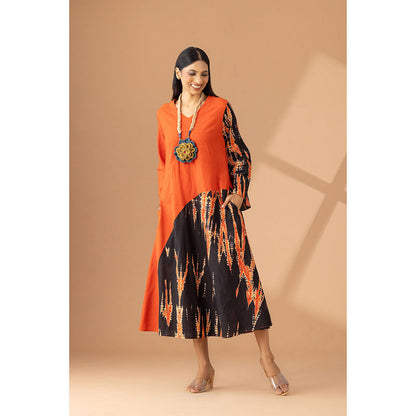 Finethreads by Hina & Nikhat Orange Heritage Grace Dress