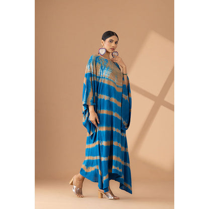 Finethreads by Hina & Nikhat Blue Boho Serenity Kimono Dress