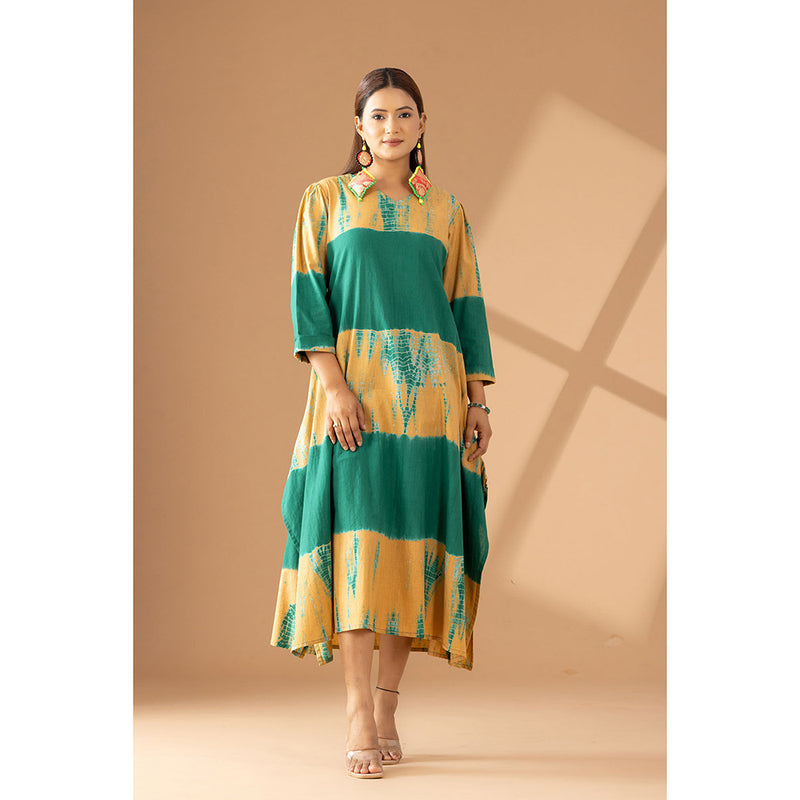 Finethreads by Hina & Nikhat Green Echoes Of Tradition Dress