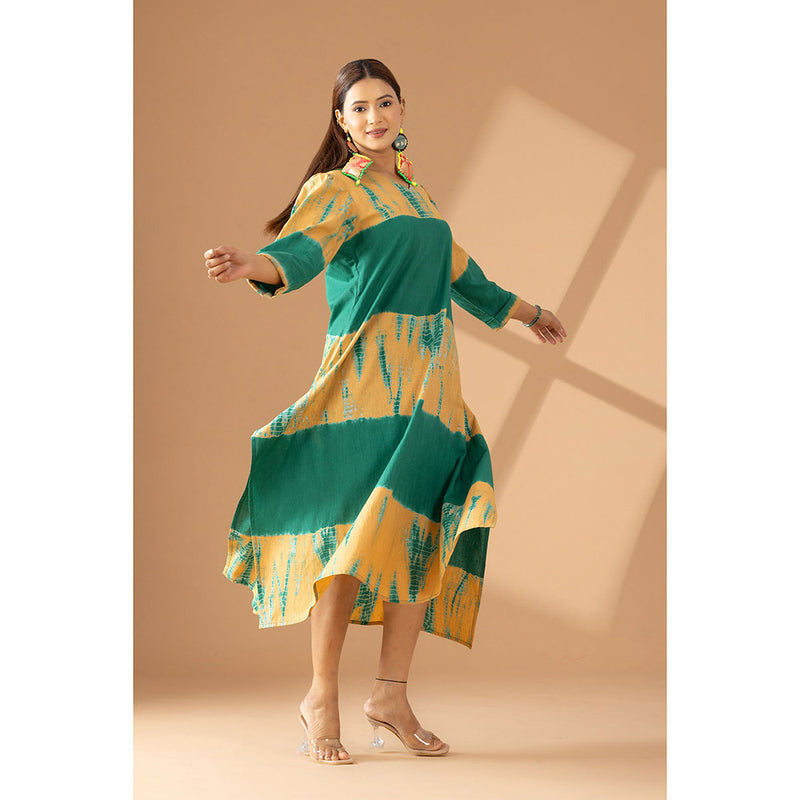 Finethreads by Hina & Nikhat Green Echoes Of Tradition Dress