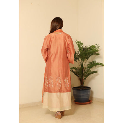 Finethreads by Hina & Nikhat Peach Noor-E-Rung Anarkali with Pant and Dupatta