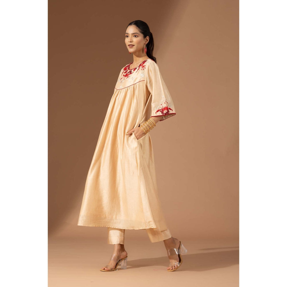 Finethreads by Hina & Nikhat Beige Blooming Co-Ord Set