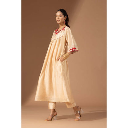 Finethreads by Hina & Nikhat Beige Blooming Co-Ord Set