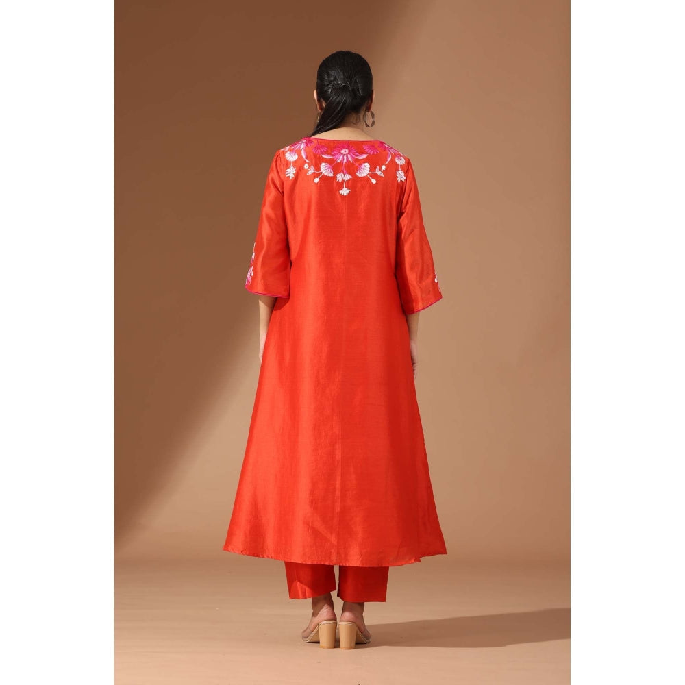 Finethreads by Hina & Nikhat Orange Blooming Co-Ord Set