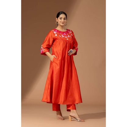 Finethreads by Hina & Nikhat Orange Blooming Co-Ord Set