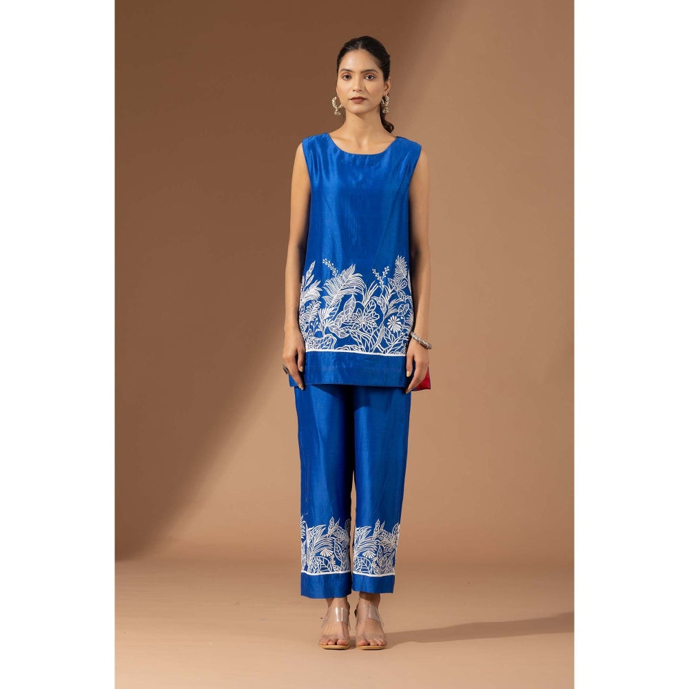 Finethreads by Hina & Nikhat Blue Palm Grove Co-Ord Set