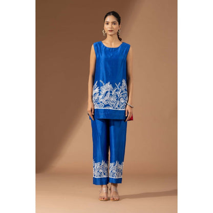 Finethreads by Hina & Nikhat Blue Palm Grove Co-Ord Set