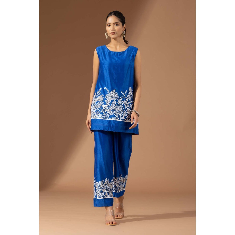 Finethreads by Hina & Nikhat Blue Palm Grove Co-Ord Set