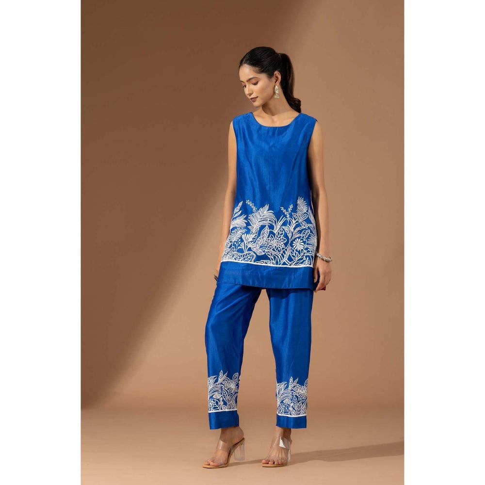 Finethreads by Hina & Nikhat Blue Palm Grove Co-Ord Set
