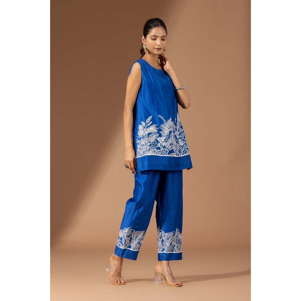 Finethreads by Hina & Nikhat Blue Palm Grove Co-Ord Set