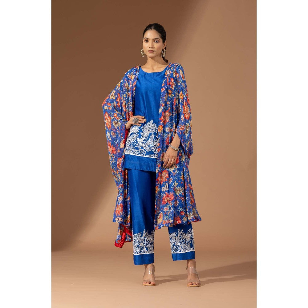 Finethreads by Hina & Nikhat Blue Palm Grove Co-Ord Set