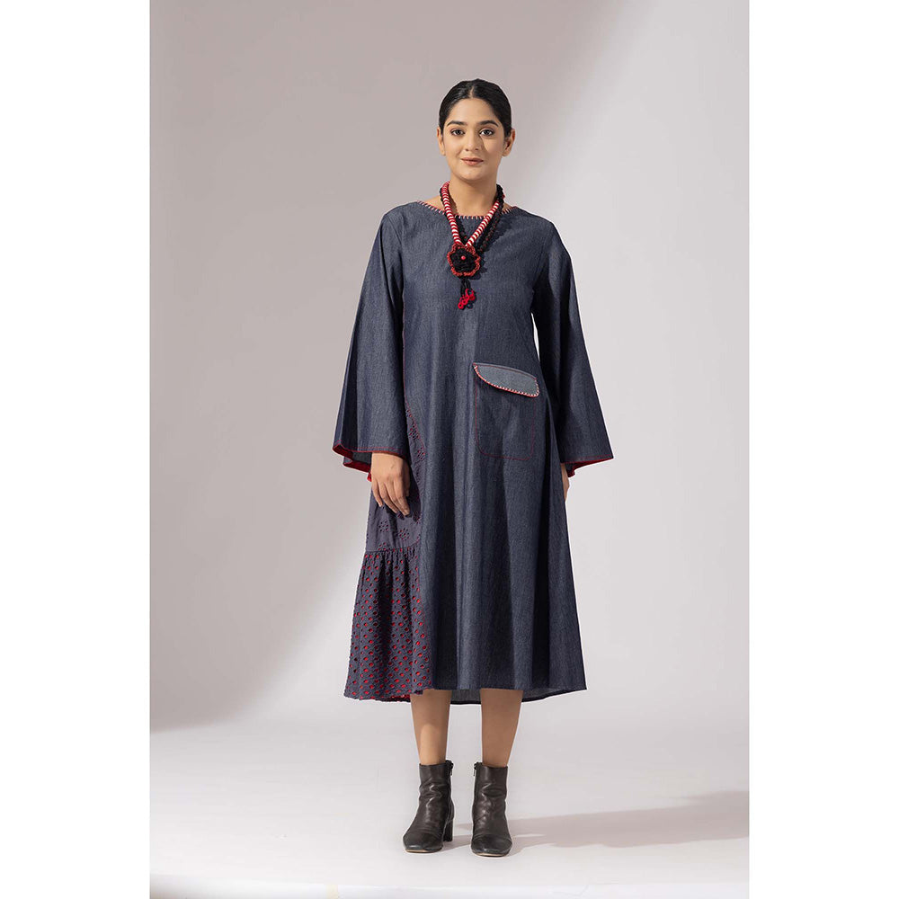 Finethreads by Hina & Nikhat Blue Aurora Tent Dress