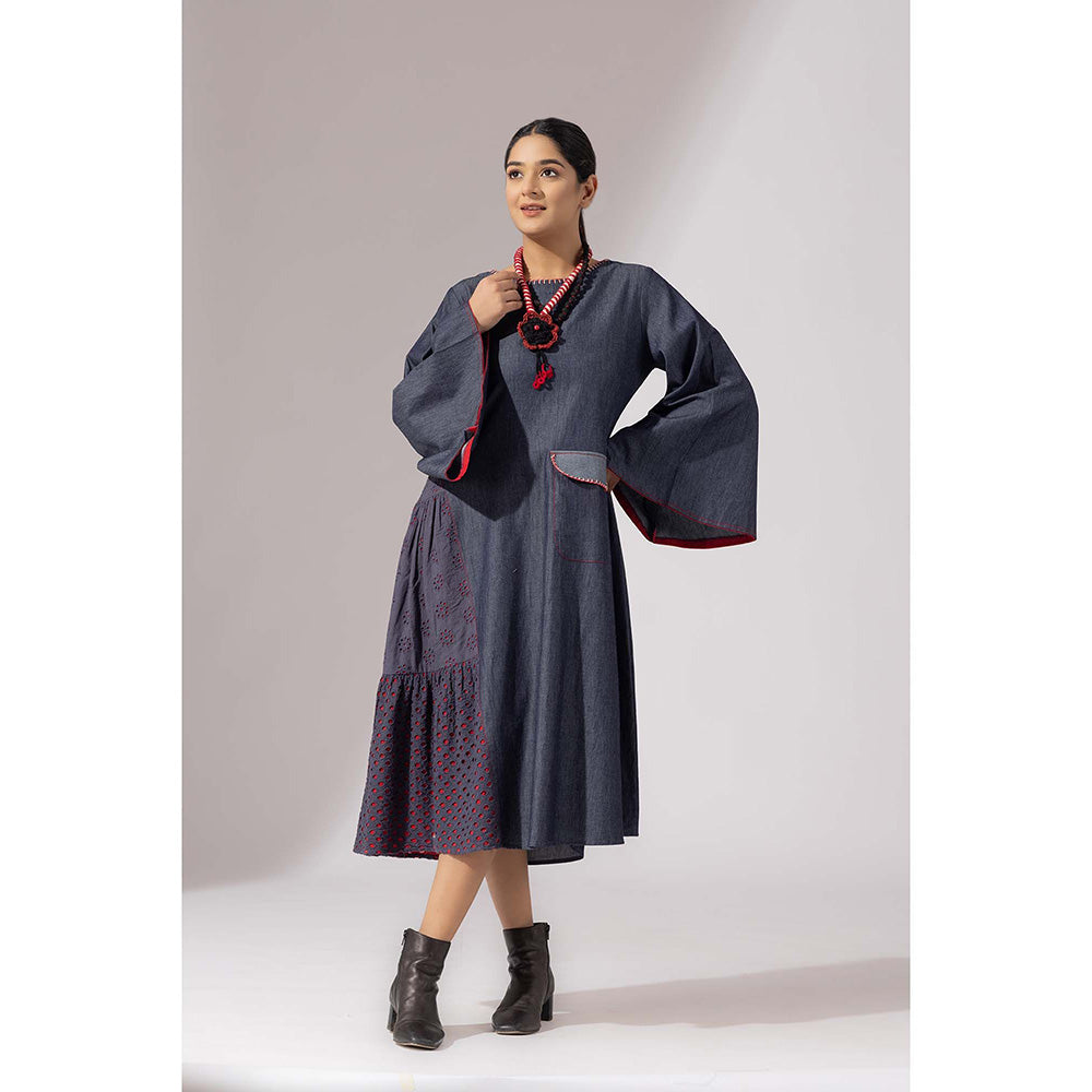 Finethreads by Hina & Nikhat Blue Aurora Tent Dress