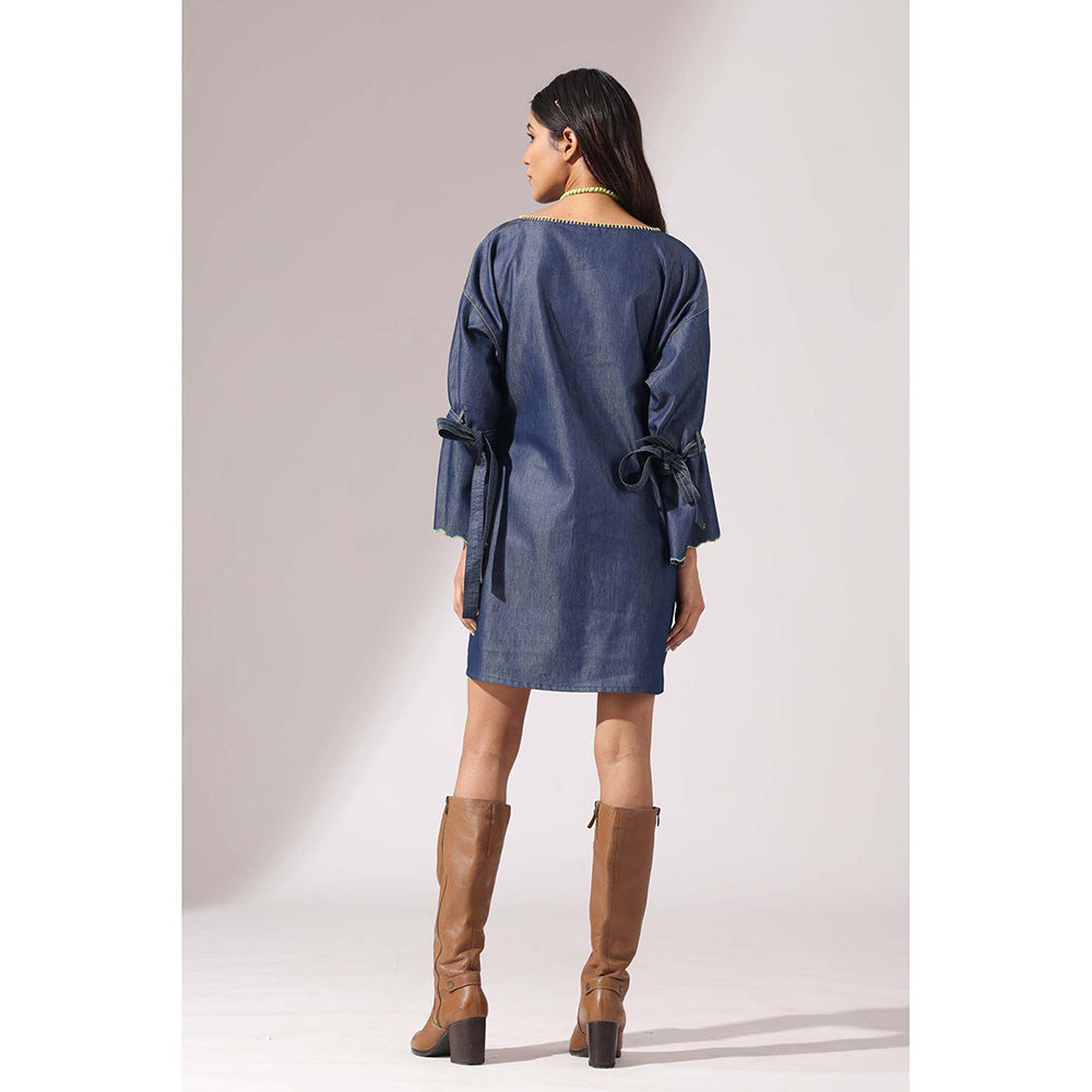 Finethreads by Hina & Nikhat Blue Knot Grace Dress