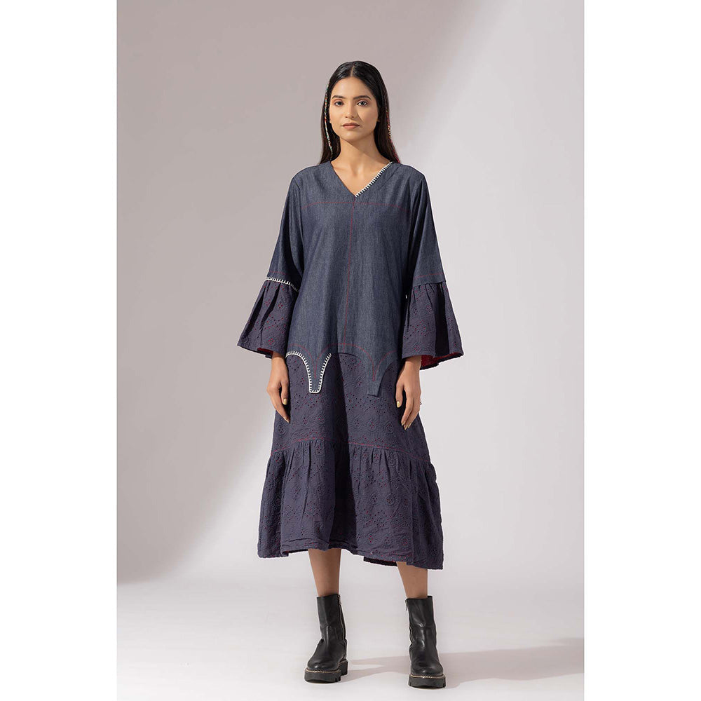 Finethreads by Hina & Nikhat Blue Denim Meadow Dress