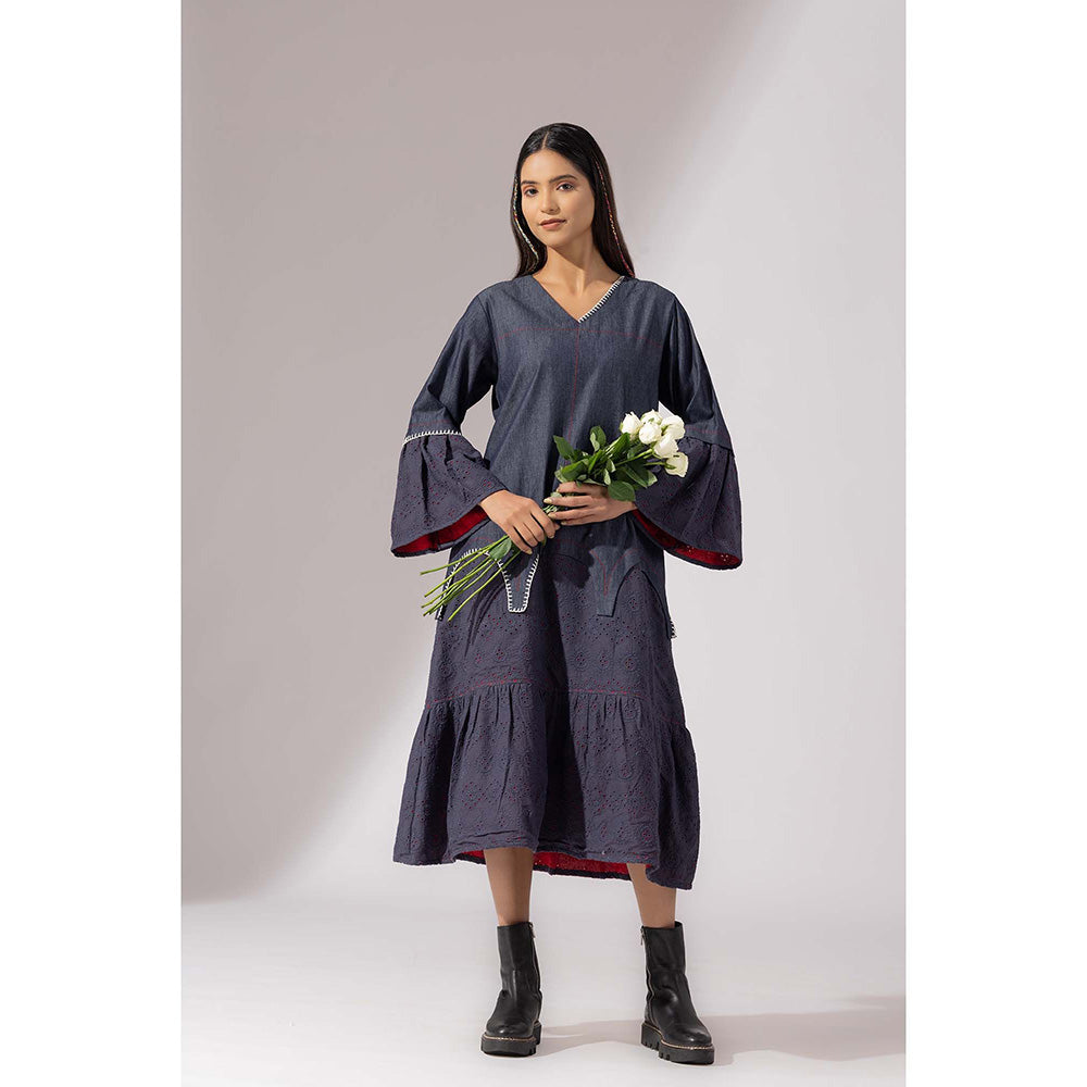 Finethreads by Hina & Nikhat Blue Denim Meadow Dress