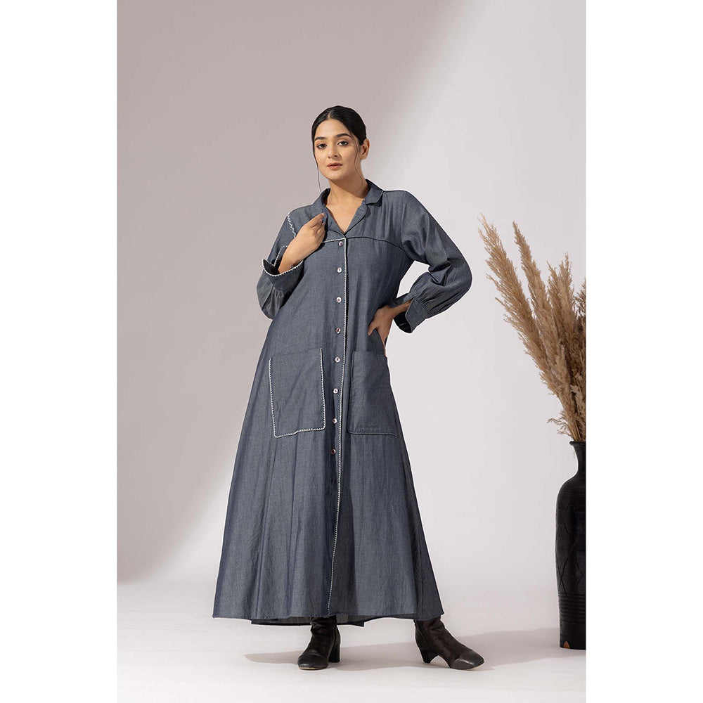 Finethreads by Hina & Nikhat Blue Versa Grace Dress
