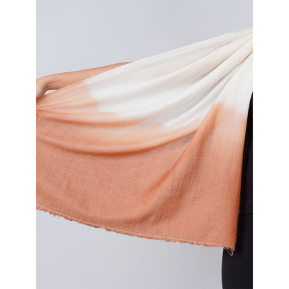 First Resort by Ramola Bachchan White And Caramel Colour Block Scarf