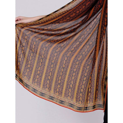 First Resort by Ramola Bachchan Orange Python Print Stole
