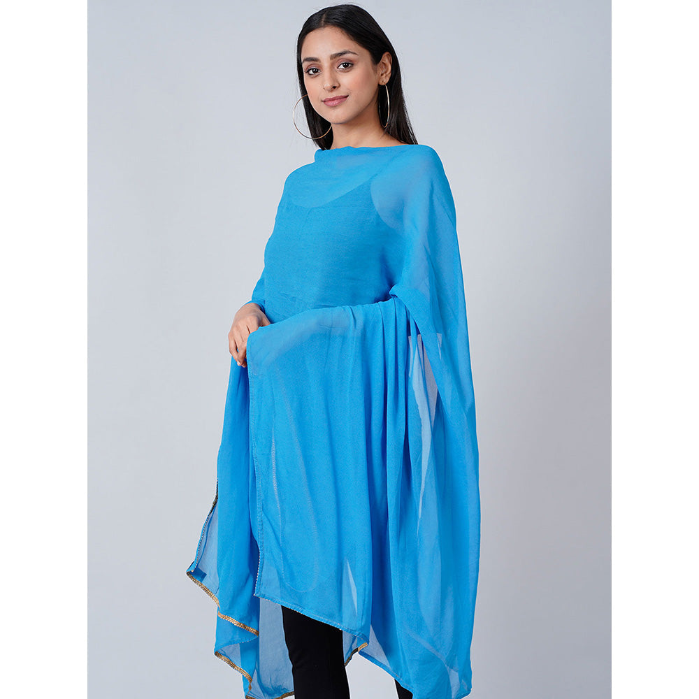 First Resort by Ramola Bachchan Blue Dupatta