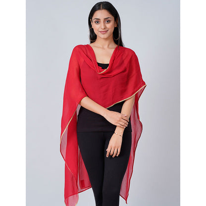 First Resort by Ramola Bachchan Red Dupatta