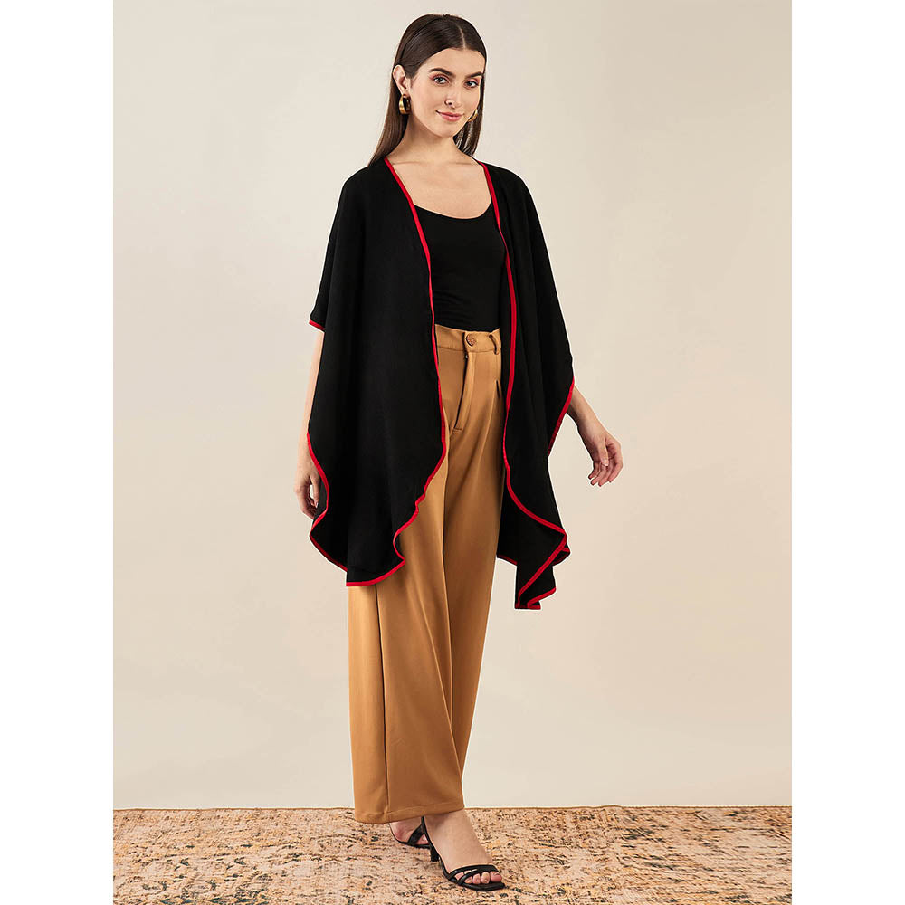 First Resort by Ramola Bachchan Black Cashmere Cape