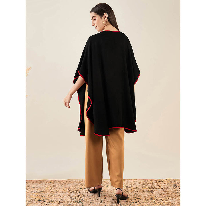 First Resort by Ramola Bachchan Black Cashmere Cape