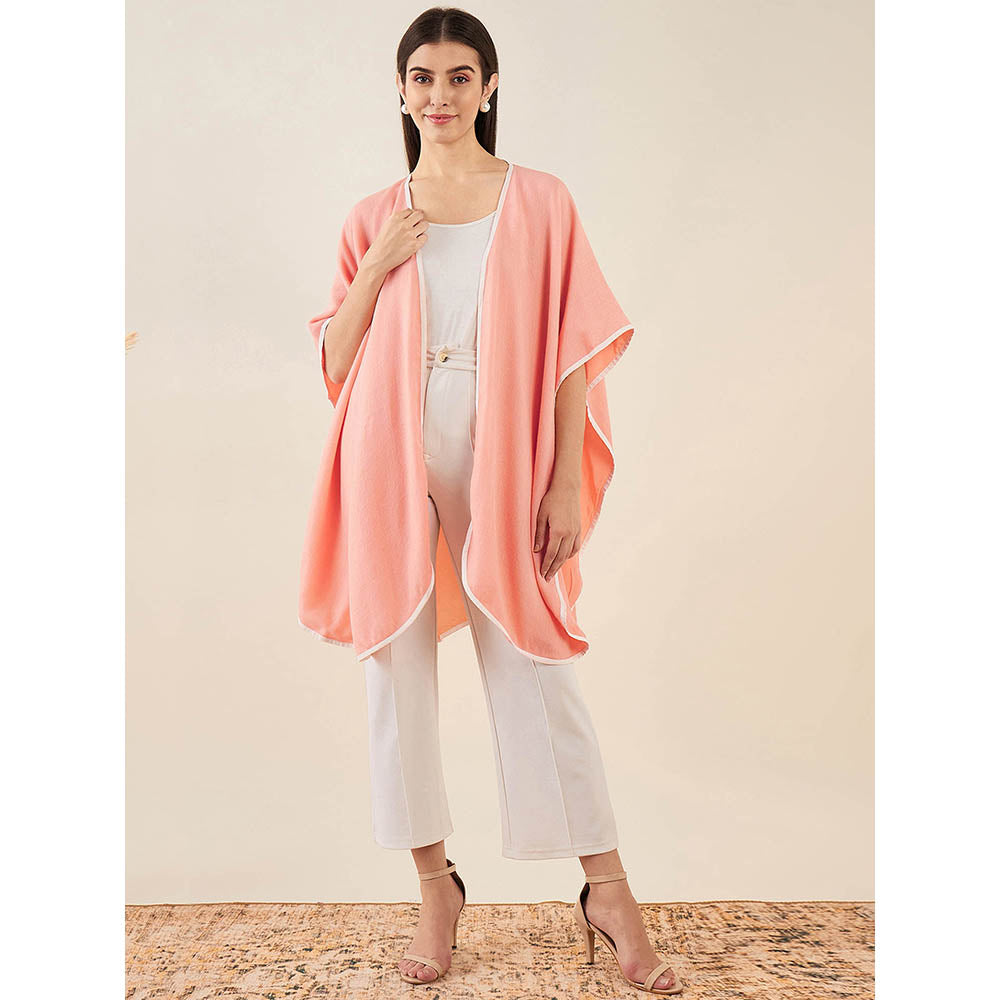 First Resort by Ramola Bachchan Peach Cashmere Cape