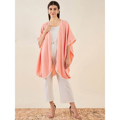 First Resort by Ramola Bachchan Peach Cashmere Cape