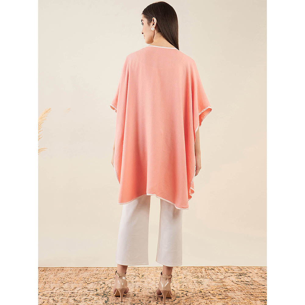 First Resort by Ramola Bachchan Peach Cashmere Cape