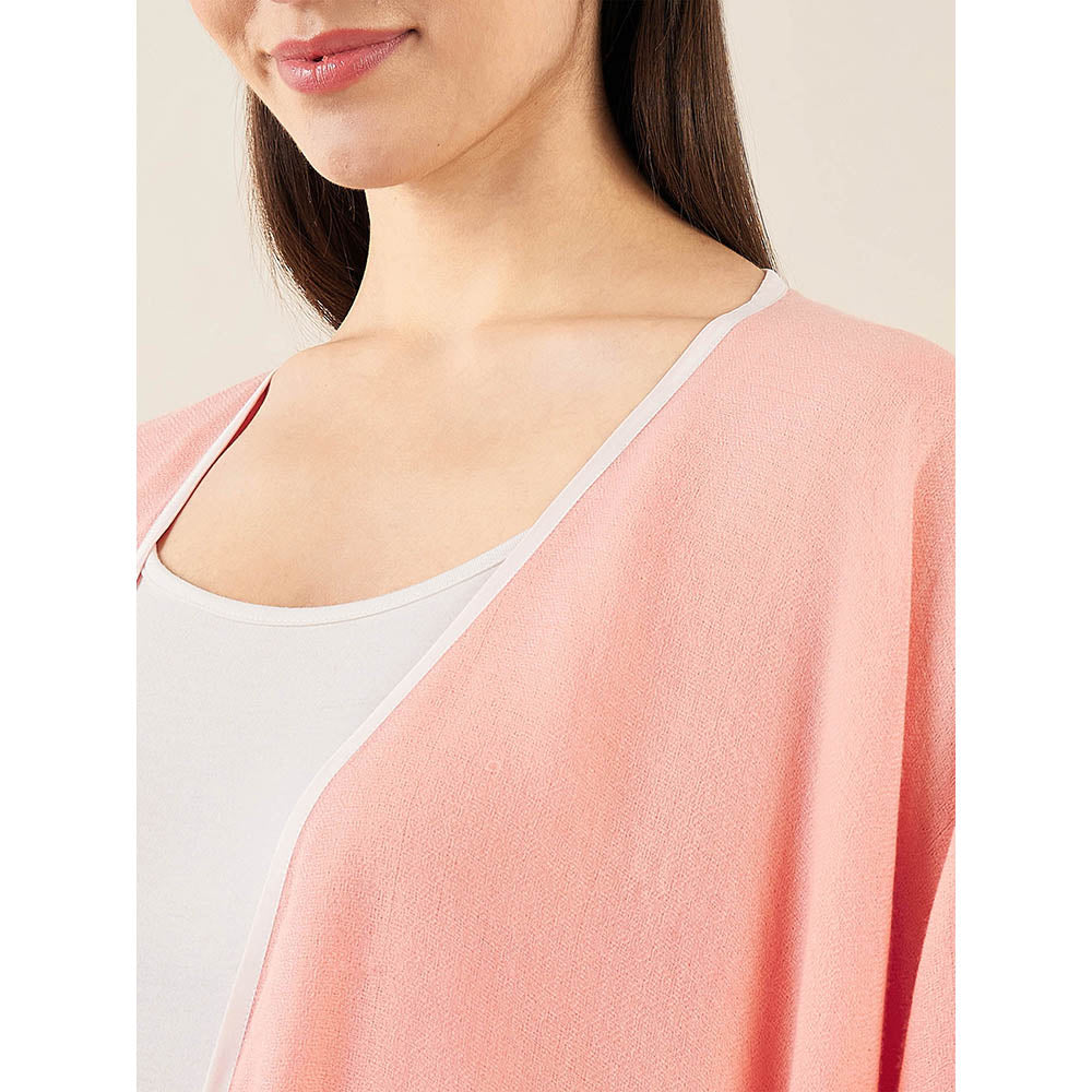 First Resort by Ramola Bachchan Peach Cashmere Cape