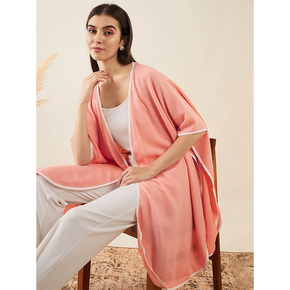 First Resort by Ramola Bachchan Peach Cashmere Cape