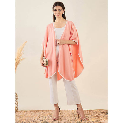First Resort by Ramola Bachchan Peach Cashmere Cape