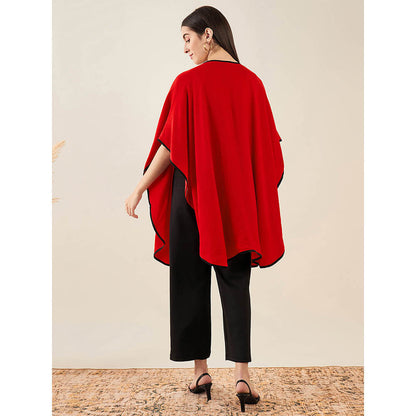 First Resort by Ramola Bachchan Red Cashmere Cape
