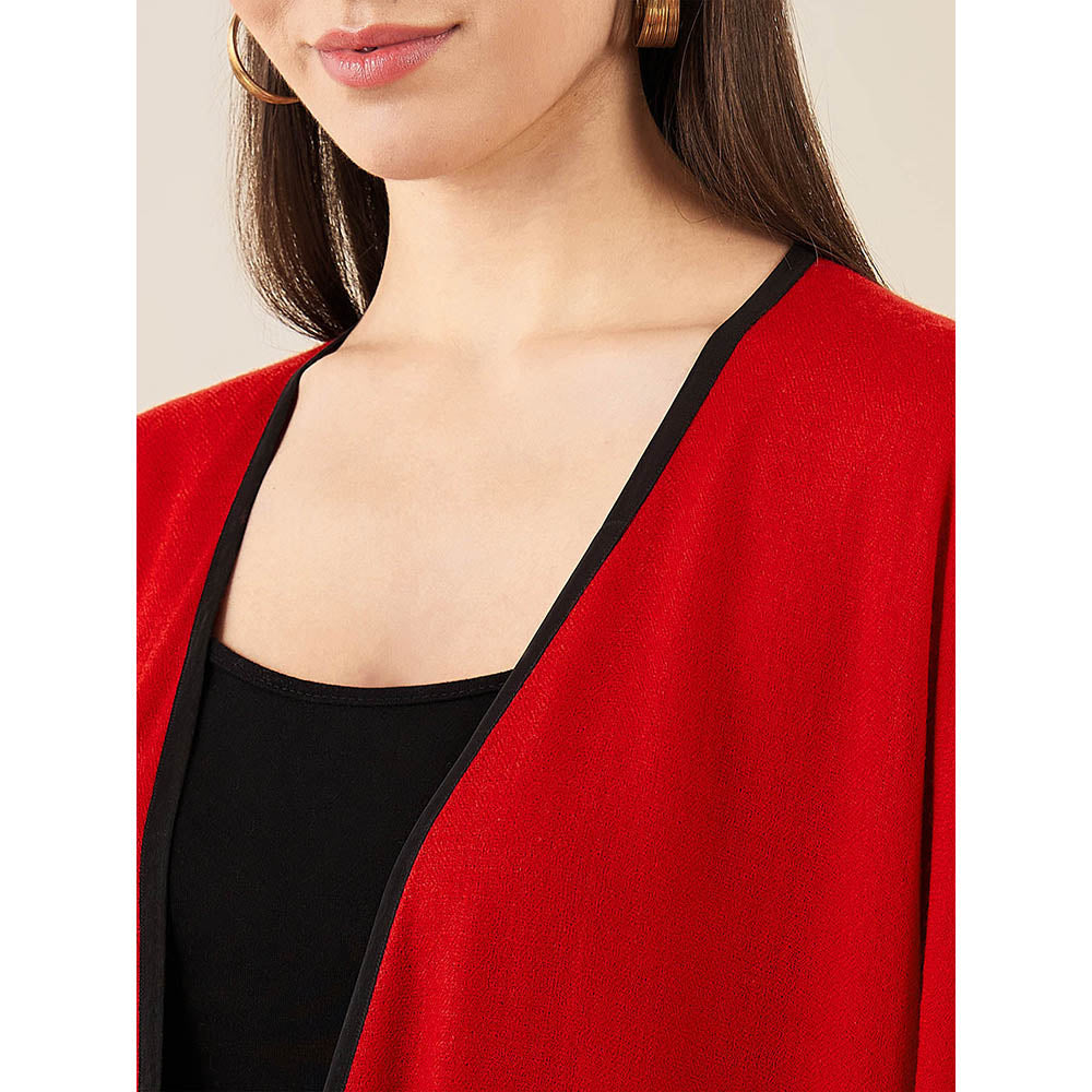First Resort by Ramola Bachchan Red Cashmere Cape